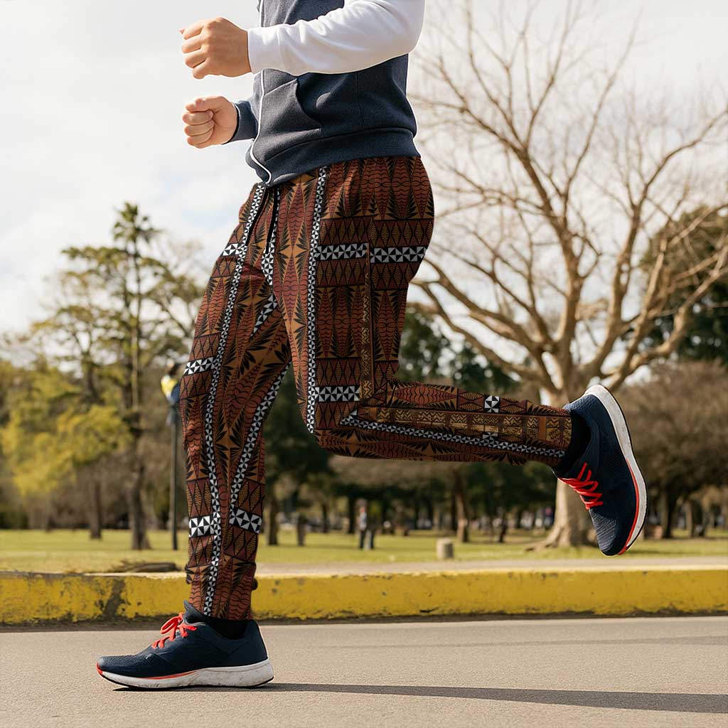 Malo e Lelei Tonga Jogger Pants Tongan Ngatu Tapa Cloth - Polynesian Pride