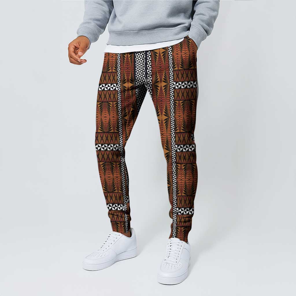 Malo e Lelei Tonga Jogger Pants Tongan Ngatu Tapa Cloth - Polynesian Pride