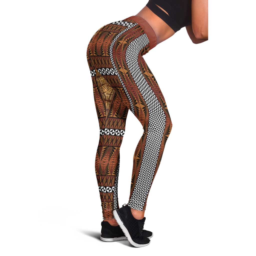 Malo e Lelei Tonga Leggings Tongan Ngatu Tapa Cloth LT14 - Polynesian Pride