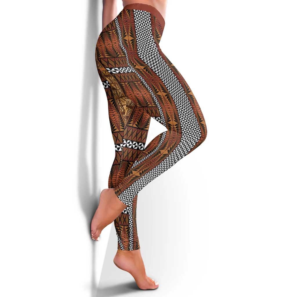 Malo e Lelei Tonga Leggings Tongan Ngatu Tapa Cloth LT14 - Polynesian Pride