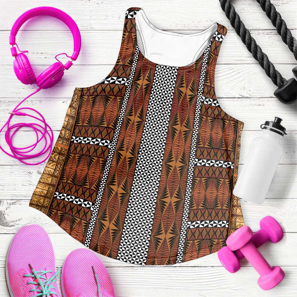 Malo e Lelei Tonga Women Racerback Tank Tongan Ngatu Tapa Cloth - Polynesian Pride