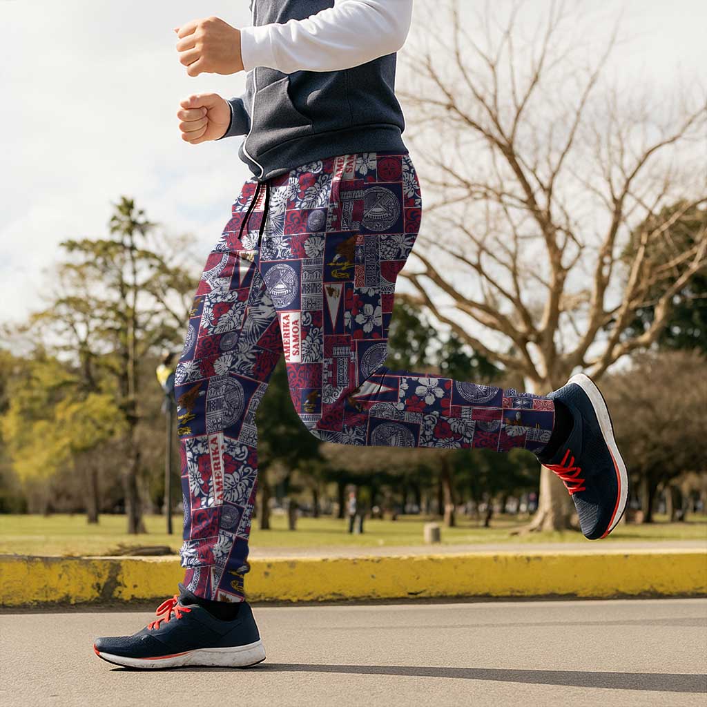 Manuia le Kerisimasi American Samoa Jogger Pants Pacific Patchwork Xmas Vibes - Polynesian Pride