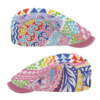 Maori Kowhaiwhai Taniko Patchwork Rainbow Motifs Jeff Hat LT9 - Polynesian Pride