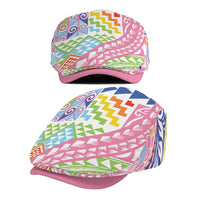 Maori Kowhaiwhai Taniko Patchwork Rainbow Motifs Jeff Hat LT9 - Polynesian Pride