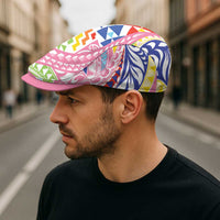 Maori Kowhaiwhai Taniko Patchwork Rainbow Motifs Jeff Hat LT9 - Polynesian Pride