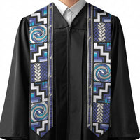 Maori Matariki Graduation Stole Blue Galaxy Aesthetic Koru Art
