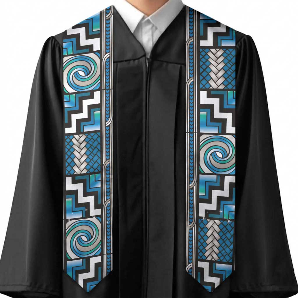 Maori Matariki Graduation Stole Green Galaxy Aesthetic Koru Art