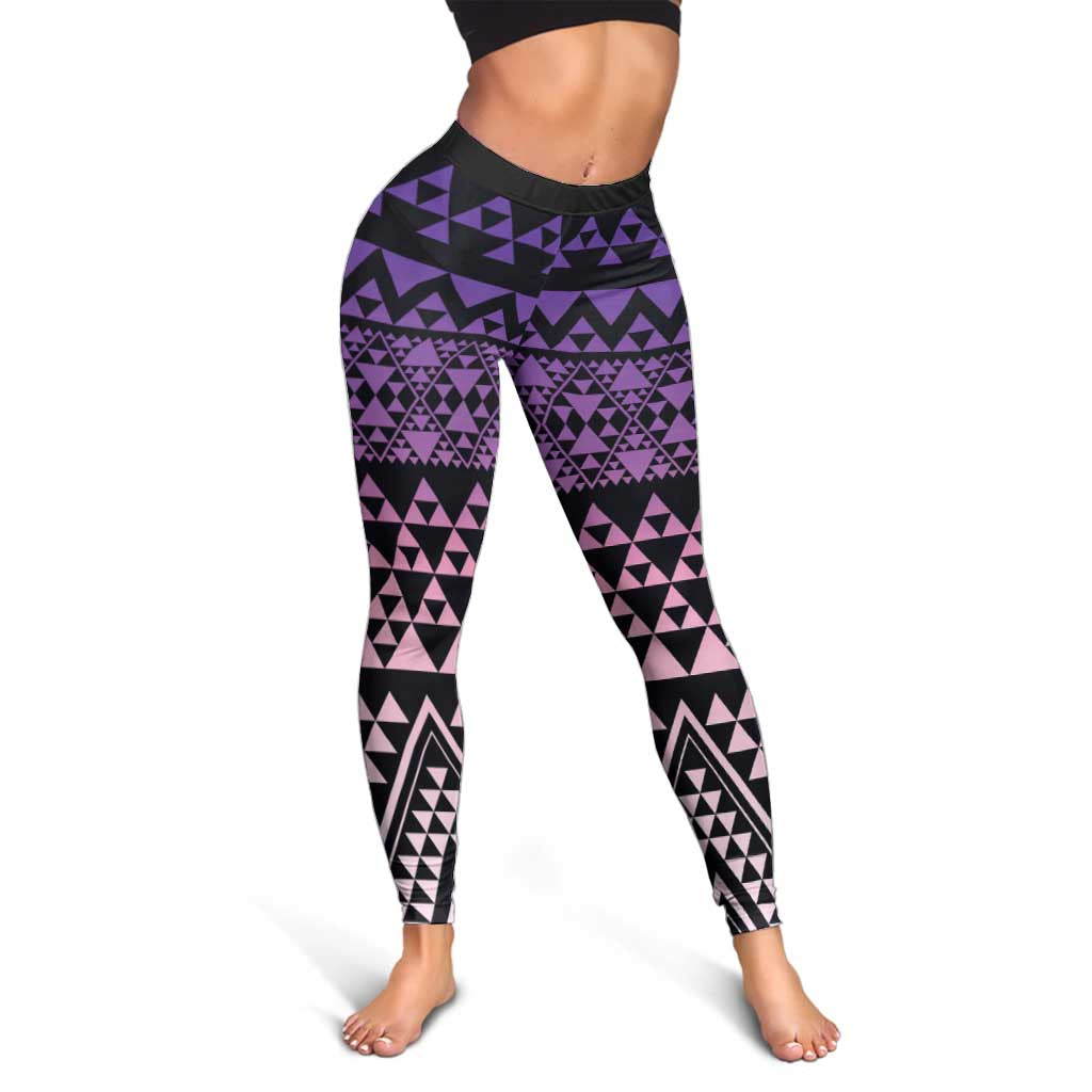 Maori Niho Taniwha Te Wheiao Leggings Waiporoporo - Polynesian Pride