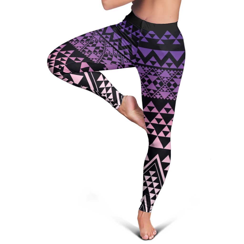 Maori Niho Taniwha Te Wheiao Leggings Waiporoporo - Polynesian Pride