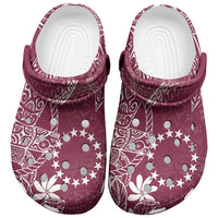 Maroon Kuki Airani Tapakau Clogs Shoes Tribal Anchor Mix Tiare