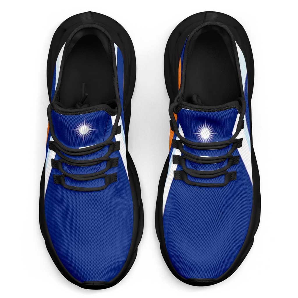 Marshall Islands Clunky Sneakers Flag-Inspired Curve Style