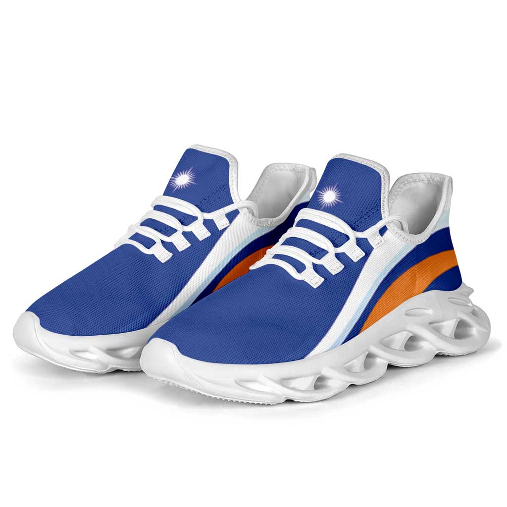Marshall Islands Clunky Sneakers Flag-Inspired Curve Style
