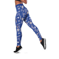 Marshall Islands Merry Christmas Leggings Pacific Patchwork Xmas Vibes - Polynesian Pride