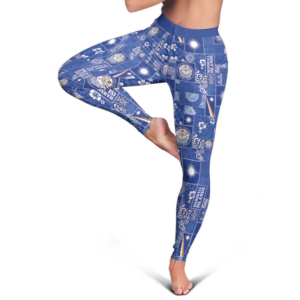 Marshall Islands Merry Christmas Leggings Pacific Patchwork Xmas Vibes - Polynesian Pride