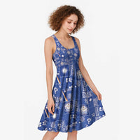 Marshall Islands Merry Christmas Midi Dress Pacific Patchwork Xmas Vibes - Polynesian Pride