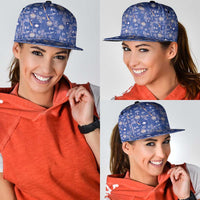 Marshall Islands Merry Christmas Snapback Cap Pacific Patchwork Xmas Vibes - Polynesian Pride