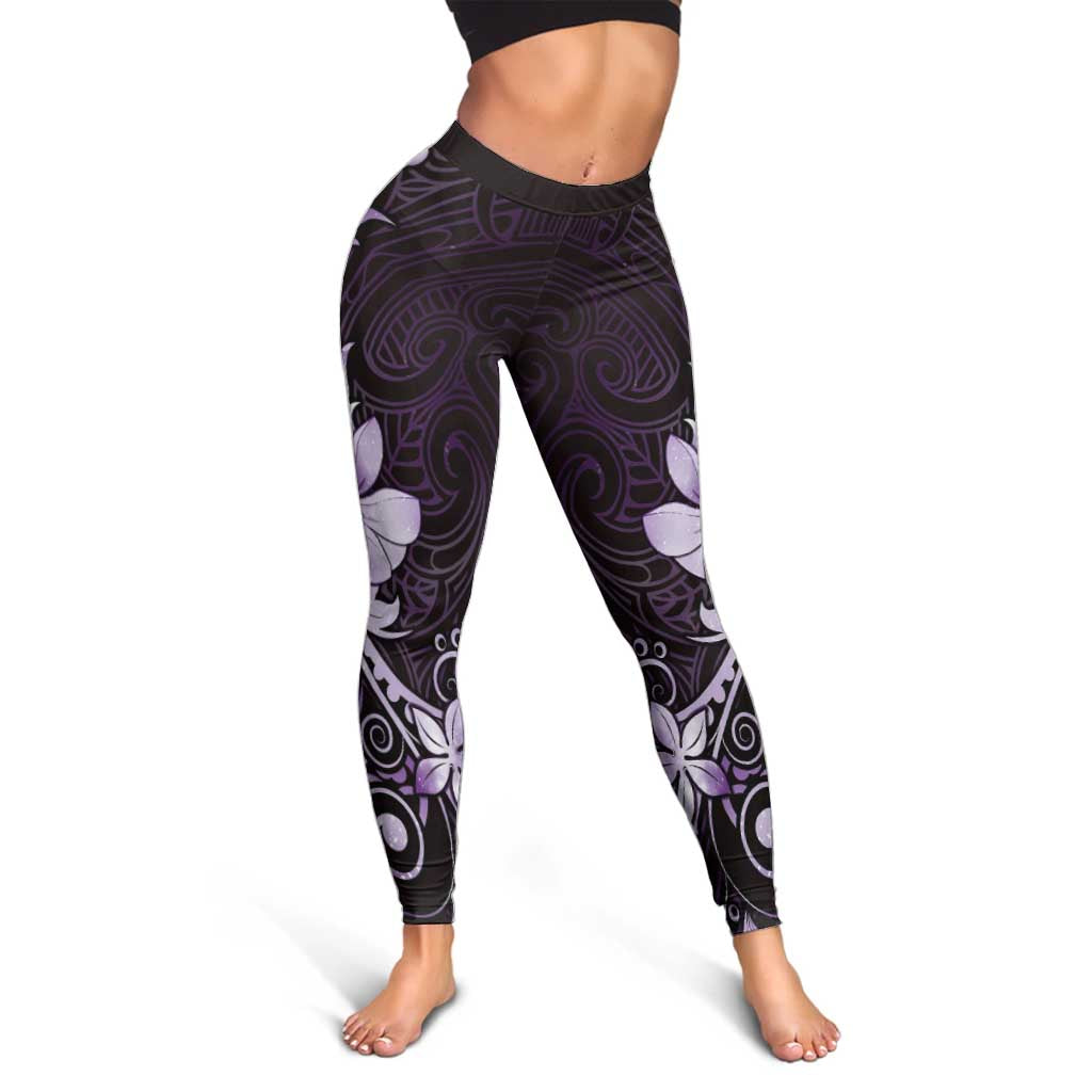 Matariki New Zealand Leggings Maori Pattern Purple Galaxy LT05 - Polynesian Pride
