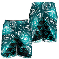 Matariki New Zealand Shorts for Men NZ Niho Taniwha Maori New Year Cyan Galaxy