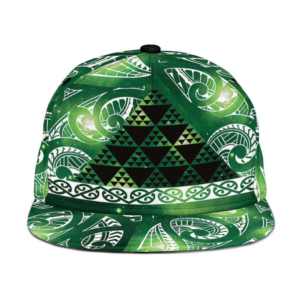 Matariki New Zealand Snapback Cap NZ Niho Taniwha Maori New Year Green Galaxy