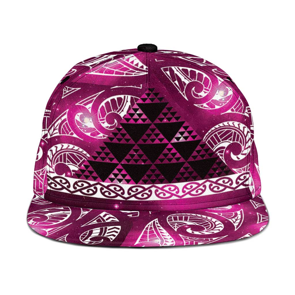 Matariki New Zealand Snapback Cap NZ Niho Taniwha Maori New Year Pink Galaxy