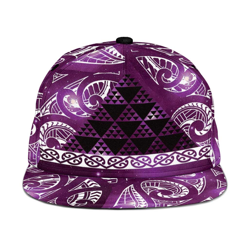 Matariki New Zealand Snapback Cap NZ Niho Taniwha Maori New Year Purple Galaxy