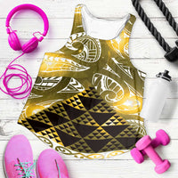Matariki New Zealand Women Racerback Tank NZ Niho Taniwha Maori New Year Yellow Galaxy