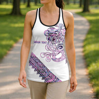 Mawhero Paua Shell Kowhaiwhai Taniko Personalised Hollow Tank Top Taniwha Maori Tribal Style