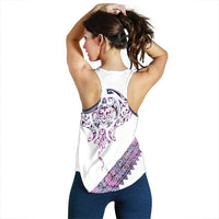 Mawhero Paua Shell Kowhaiwhai Taniko Personalised Women Racerback Tank Manta Ray Shark-Turtle Maori Tribal Style LT9 - Polynesian Pride