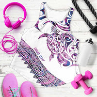 Mawhero Paua Shell Kowhaiwhai Taniko Personalised Women Racerback Tank Turtle Tattoo Maori Tribal Style LT9 Pink - Polynesian Pride