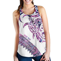 Mawhero Paua Shell Kowhaiwhai Taniko Personalised Women Racerback Tank Turtle Tattoo Maori Tribal Style LT9 - Polynesian Pride