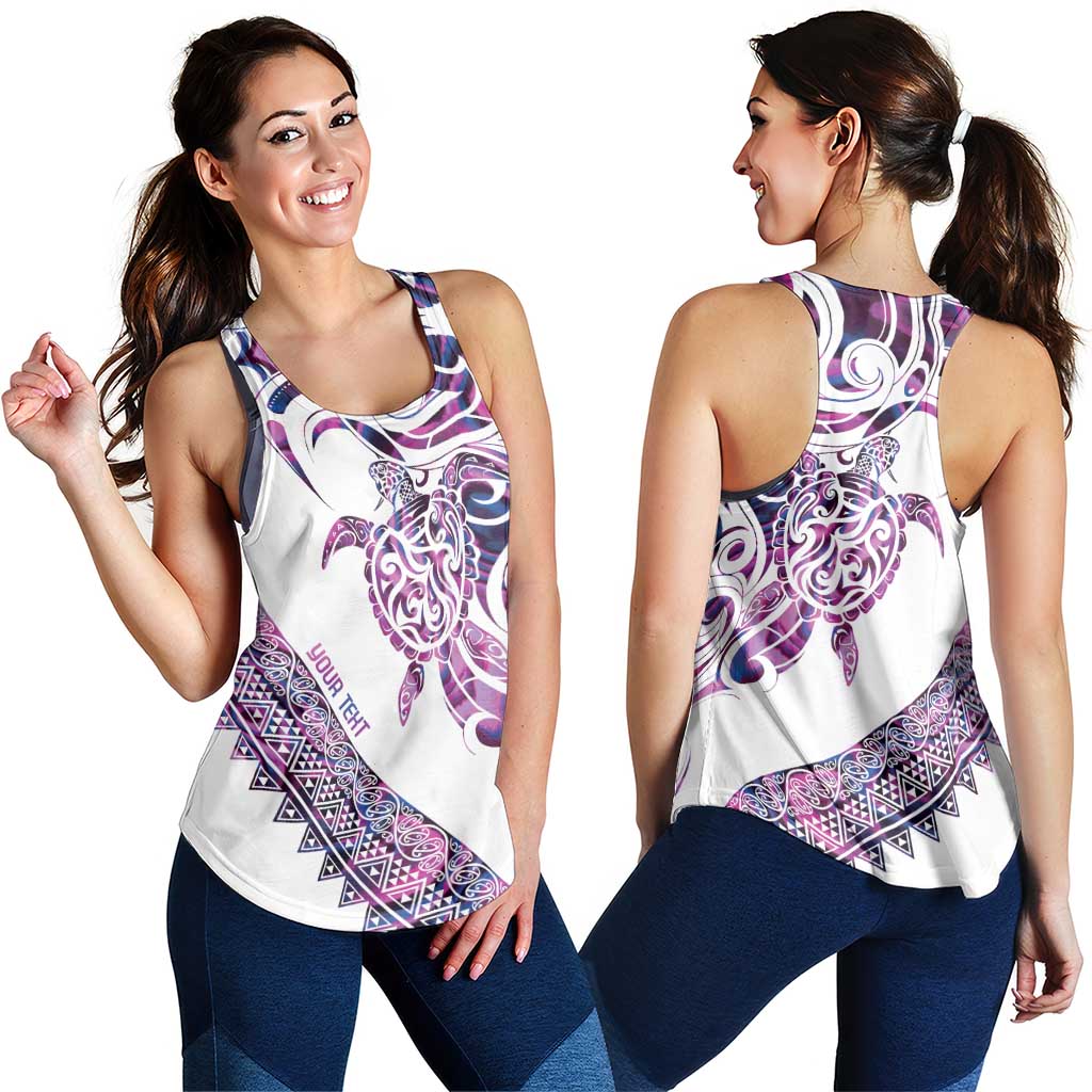 Mawhero Paua Shell Kowhaiwhai Taniko Personalised Women Racerback Tank Turtle Tattoo Maori Tribal Style LT9 - Polynesian Pride