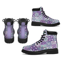 Mele Kalikimaka Hawaii Christmas All Season Boots Poni Seamless Floral Motif - Polynesian Pride