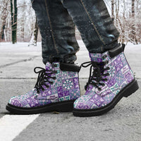 Mele Kalikimaka Hawaii Christmas All Season Boots Poni Seamless Floral Motif - Polynesian Pride