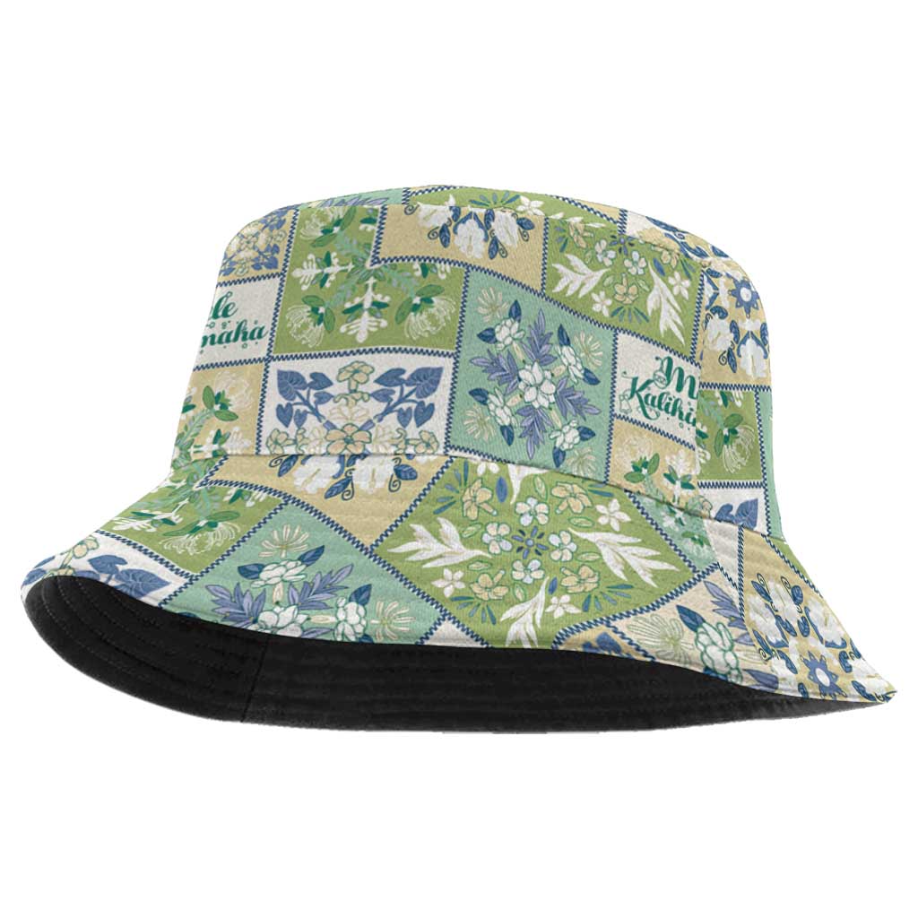 Mele Kalikimaka Hawaii Christmas Bucket Hat Omaomao Seamless Floral Motif - Polynesian Pride