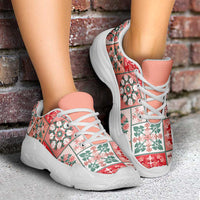 Mele Kalikimaka Hawaii Christmas Chunky Sneakers Ulaula Seamless Floral Motif LT9 - Polynesian Pride