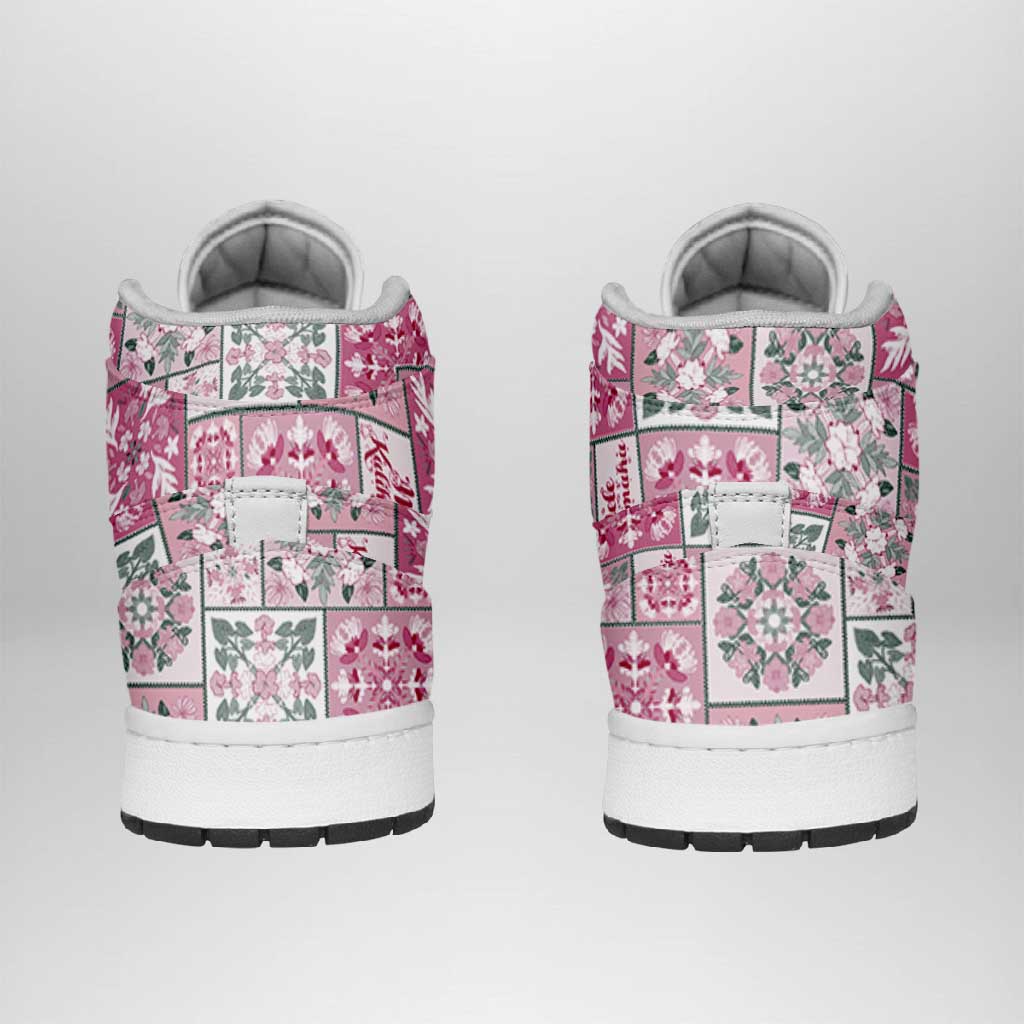 Mele Kalikimaka Hawaii Christmas High Sneakers AJ1 Akala Seamless Floral Motif LT9 - Polynesian Pride