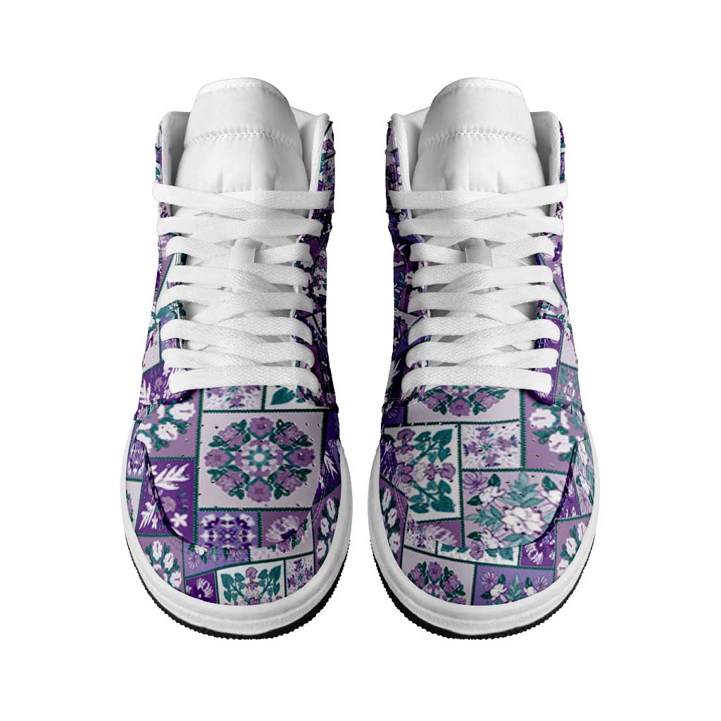 Mele Kalikimaka Hawaii Christmas High Sneakers AJ1 Poni Seamless Floral Motif LT9