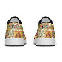Mele Kalikimaka Hawaii Christmas Low Sneakers Melemele Mama Seamless Floral Motif LT9