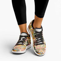 Mele Kalikimaka Hawaii Christmas Low Sneakers Melemele Mama Seamless Floral Motif LT9