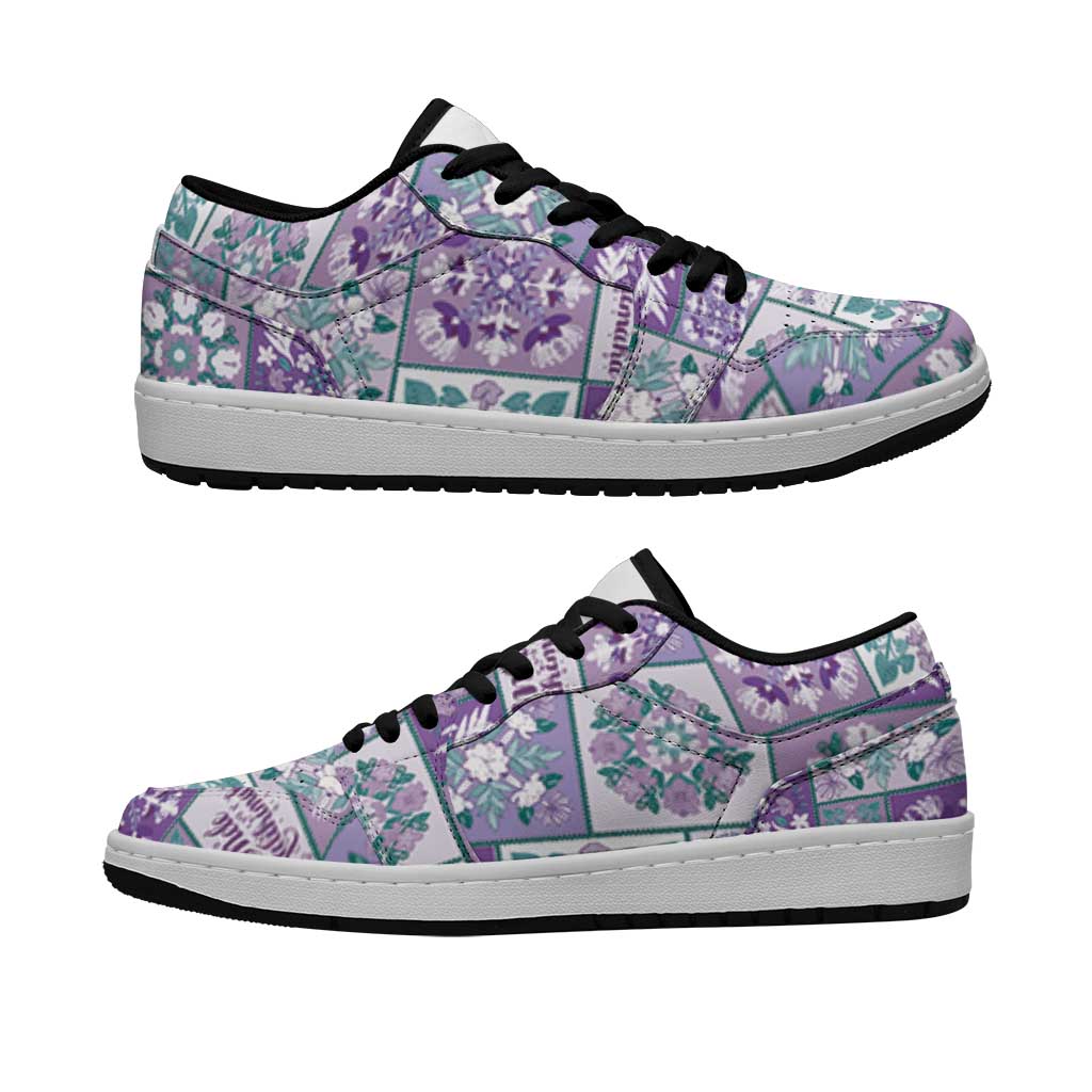 Mele Kalikimaka Hawaii Christmas Low Sneakers Poni Seamless Floral Motif LT9