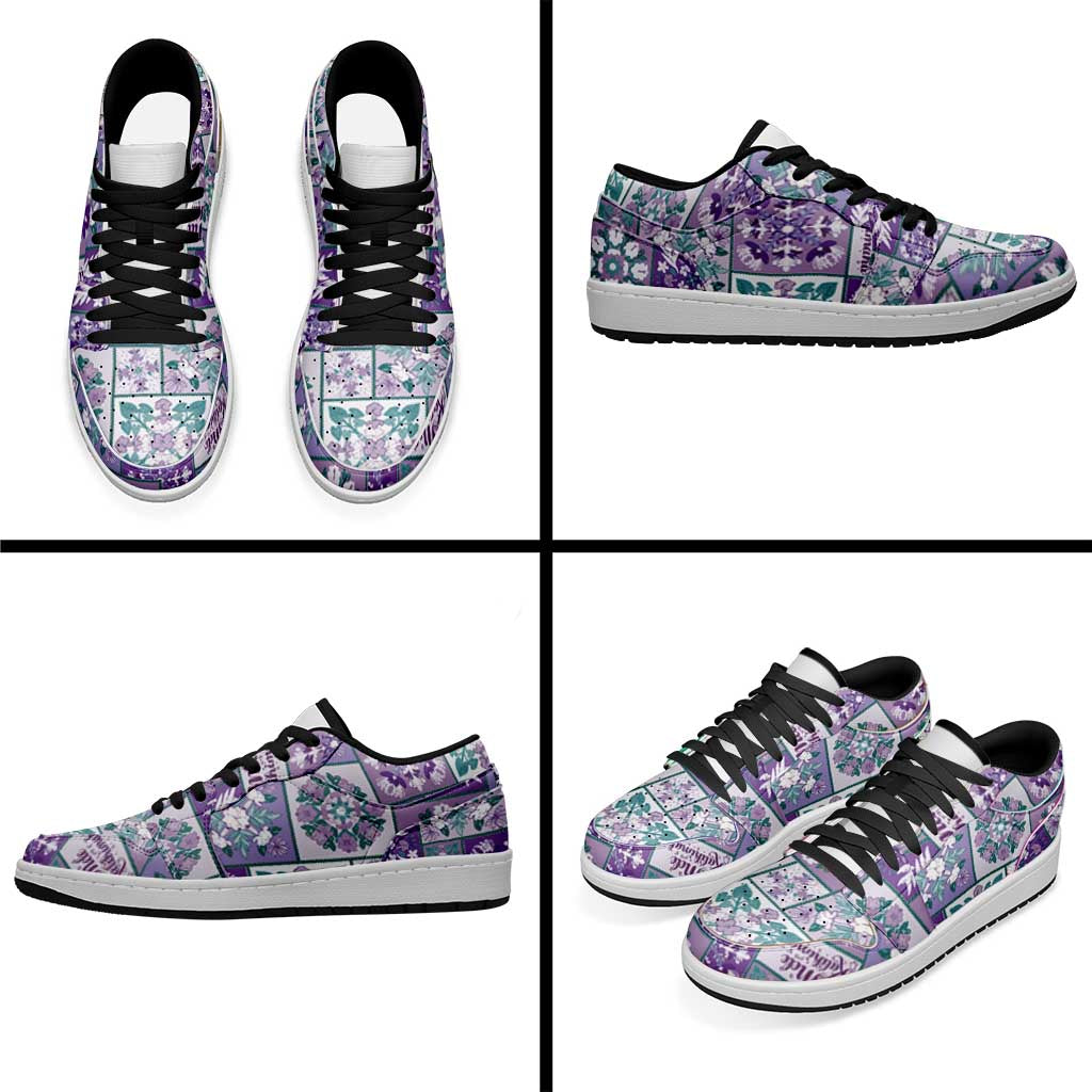 Mele Kalikimaka Hawaii Christmas Low Sneakers Poni Seamless Floral Motif LT9
