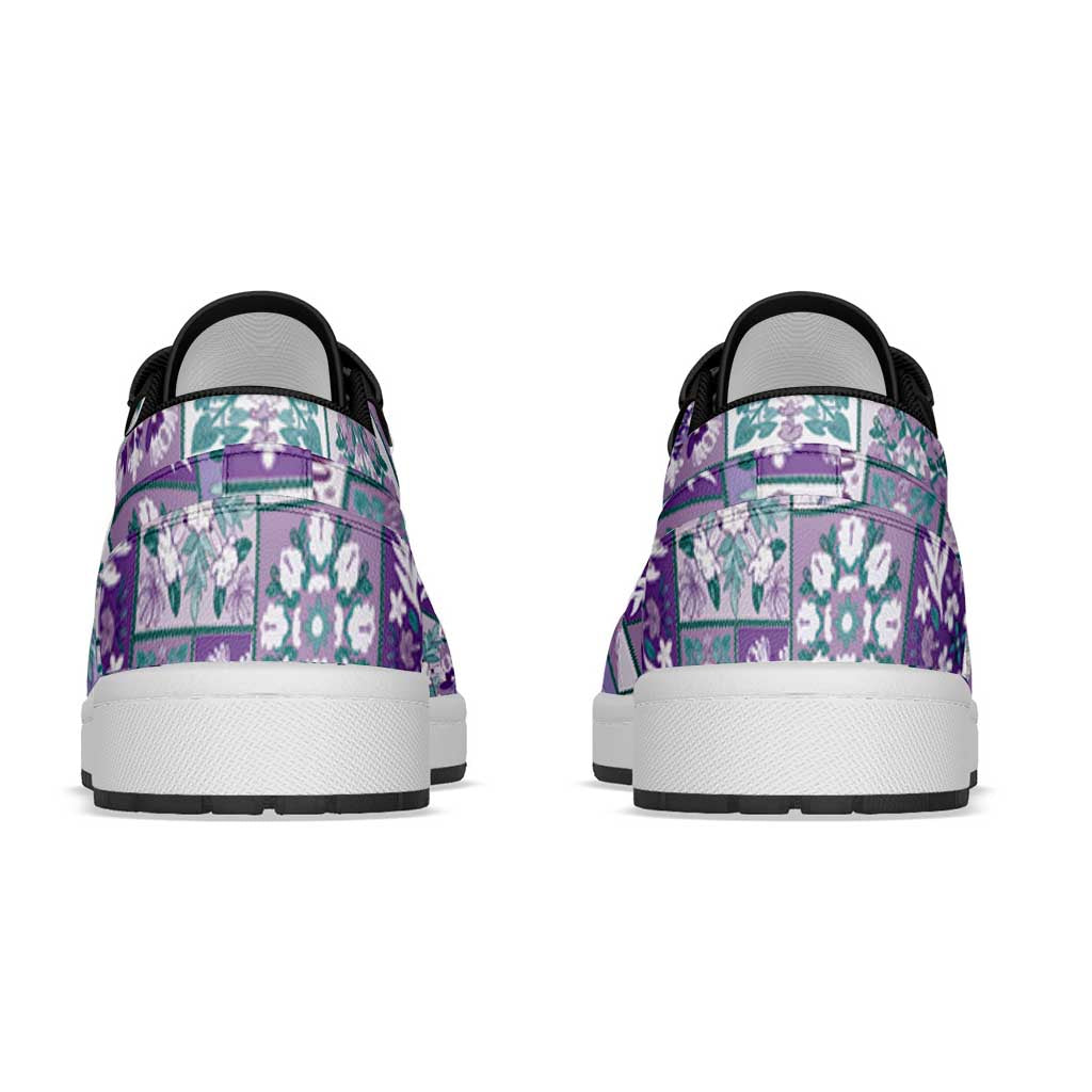 Mele Kalikimaka Hawaii Christmas Low Sneakers Poni Seamless Floral Motif LT9