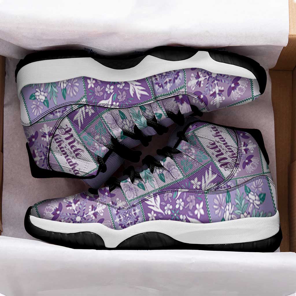 Mele Kalikimaka Hawaii Christmas Sneakers J11 Poni Seamless Floral Motif LT9 - Polynesian Pride