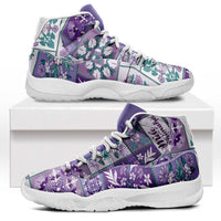 Mele Kalikimaka Hawaii Christmas Sneakers J11 Poni Seamless Floral Motif LT9 Purple - Polynesian Pride