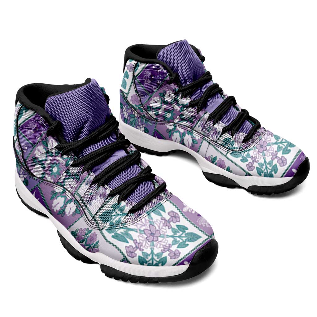 Mele Kalikimaka Hawaii Christmas Sneakers J11 Poni Seamless Floral Motif LT9 - Polynesian Pride
