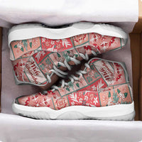 Mele Kalikimaka Hawaii Christmas Sneakers J11 Ulaula Seamless Floral Motif LT9 - Polynesian Pride