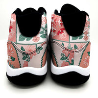 Mele Kalikimaka Hawaii Christmas Sneakers J11 Ulaula Seamless Floral Motif LT9 - Polynesian Pride