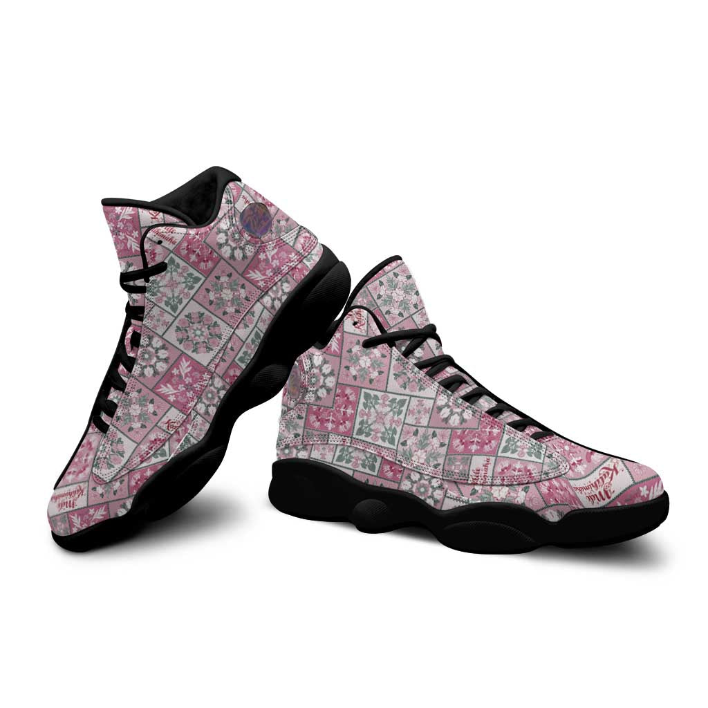 Mele Kalikimaka Hawaii Christmas Sneakers J13 Akala Seamless Floral Motif - Polynesian Pride