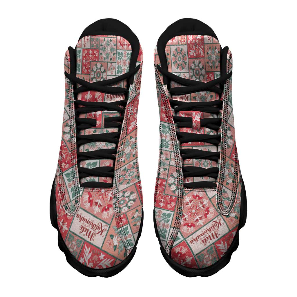 Mele Kalikimaka Hawaii Christmas Sneakers J13 Ulaula Seamless Floral Motif LT9 - Polynesian Pride