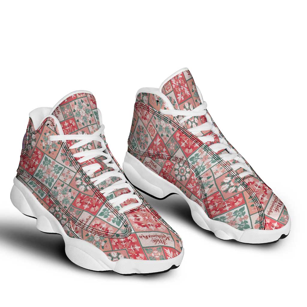 Mele Kalikimaka Hawaii Christmas Sneakers J13 Ulaula Seamless Floral Motif LT9 - Polynesian Pride